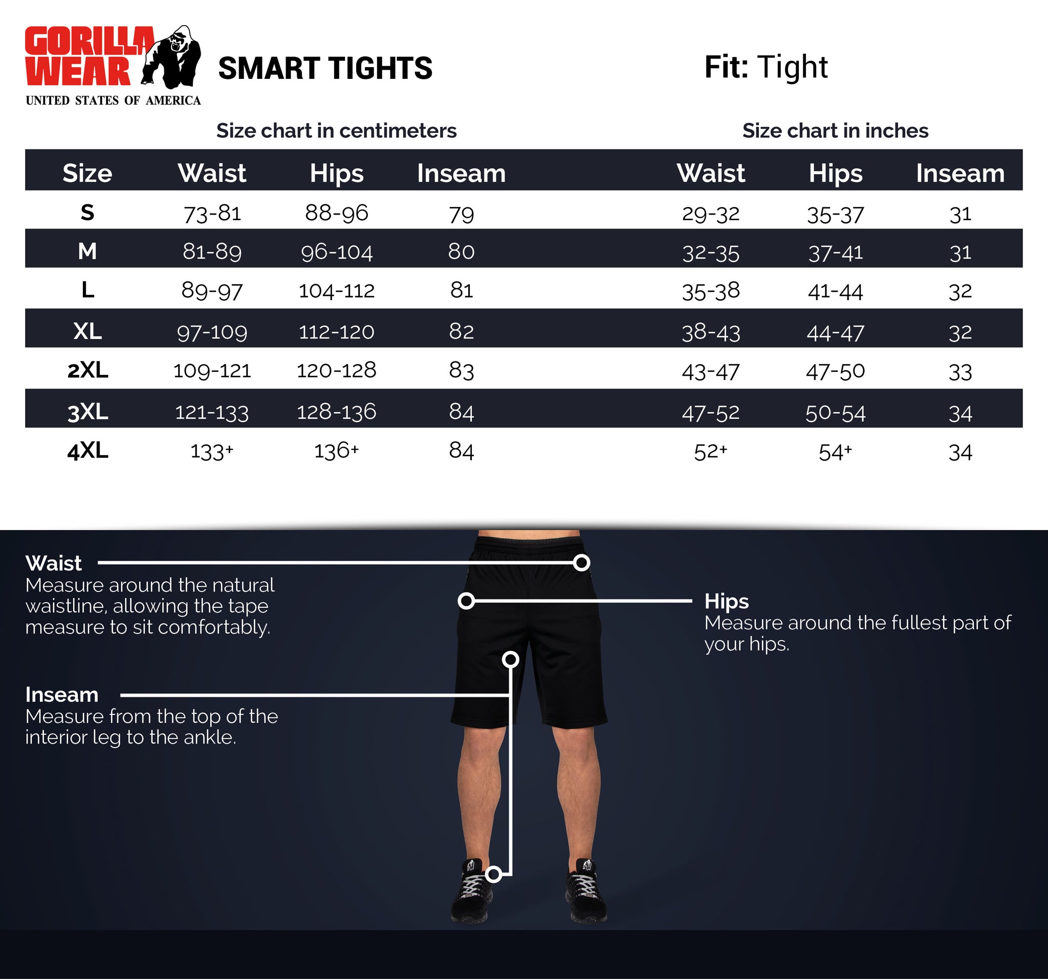 Gorilla Wear Smart Tights, black