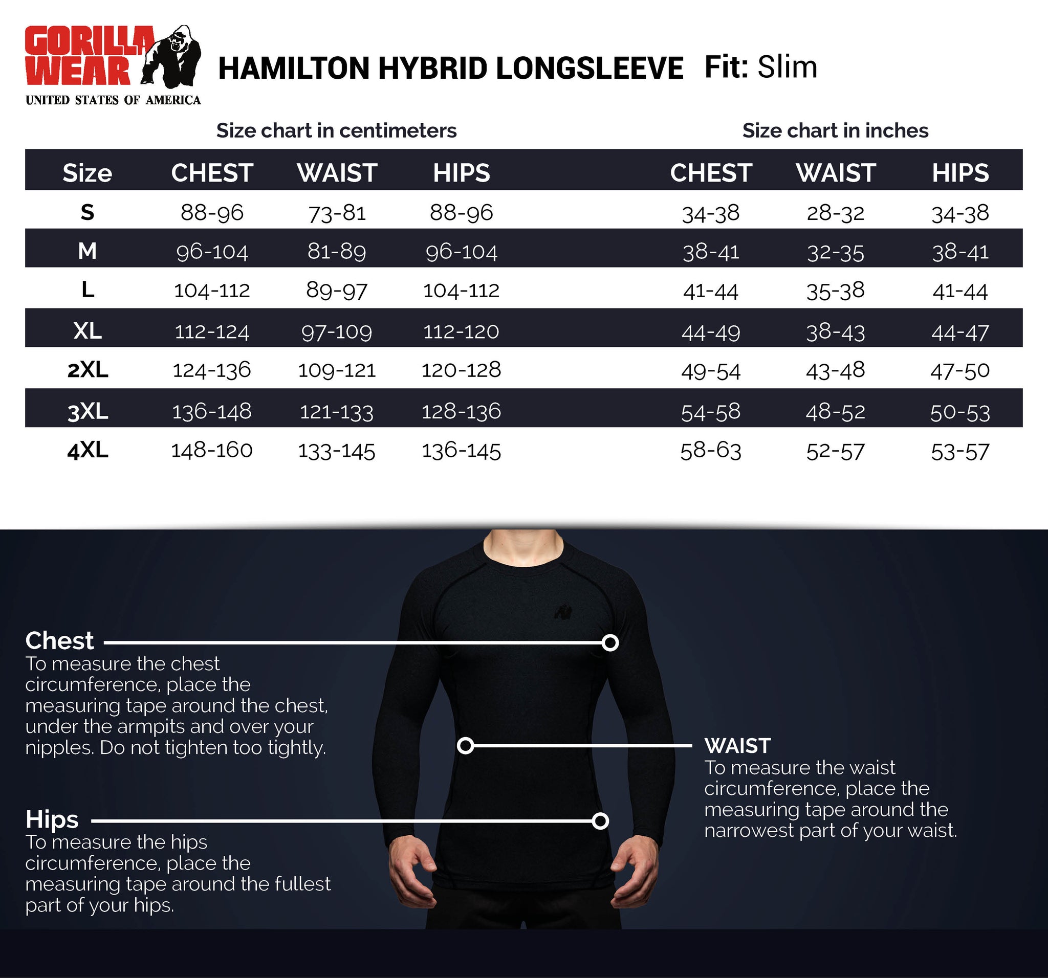 Gorilla Wear Hamilton Hybrid Long Sleeve, black