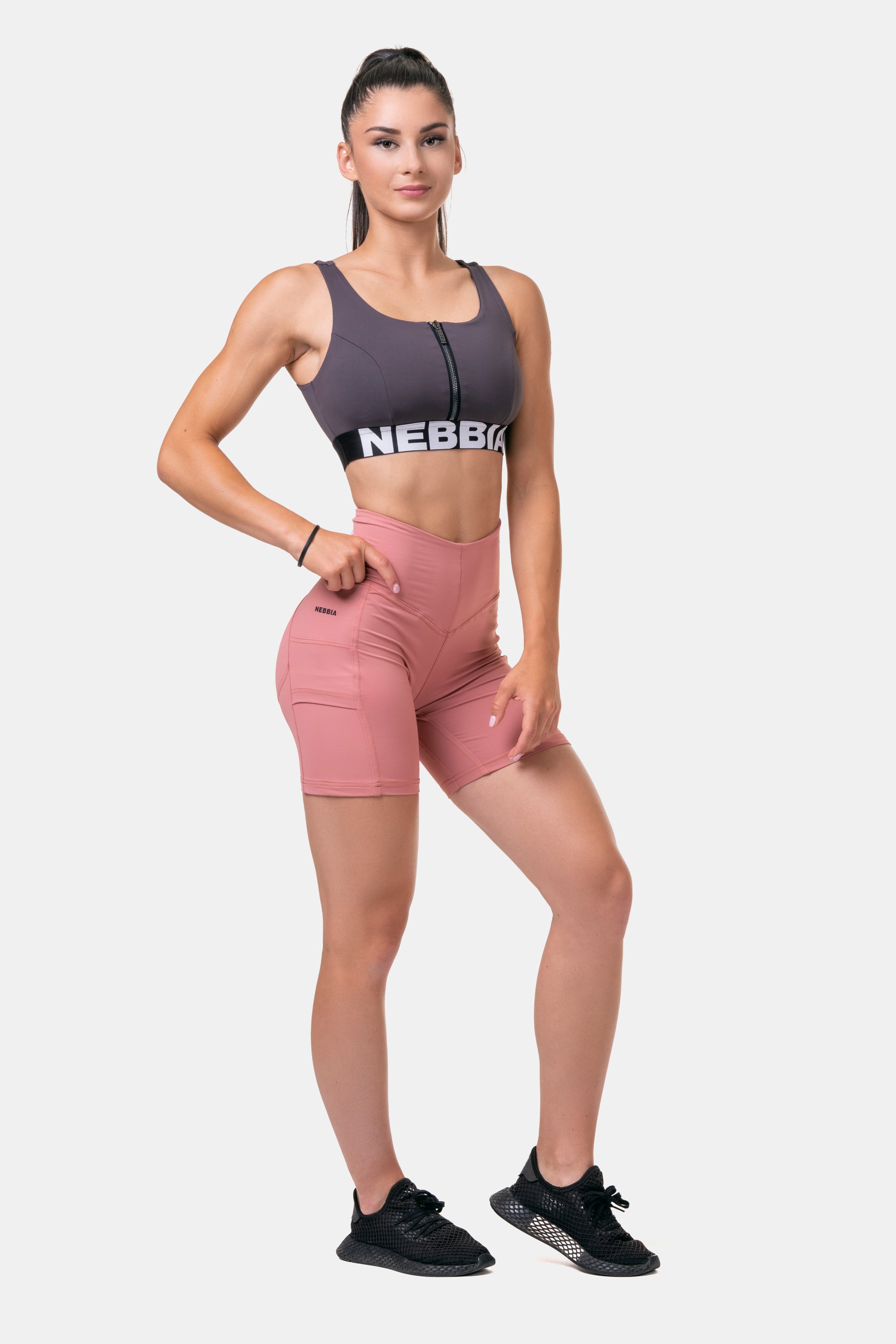 Nebbia Fit Smart Biker Shorts, old rose