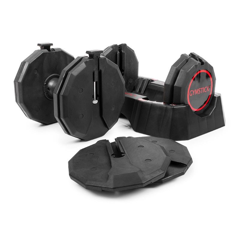 Gymstick Justerbar hantel Quick-Lock Dumbbell – En hel hantelpark i en enda vikt Ställbar 22,5kg