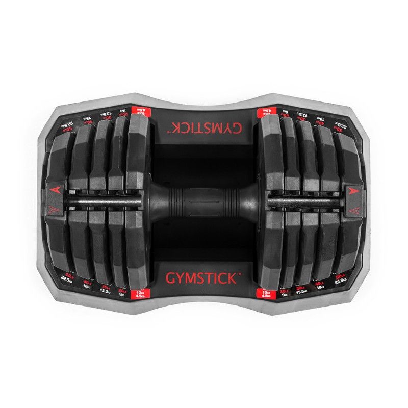 Gymstick Justerbar hantel Quick-Lock Dumbbell – En hel hantelpark i en enda vikt Ställbar 22,5kg