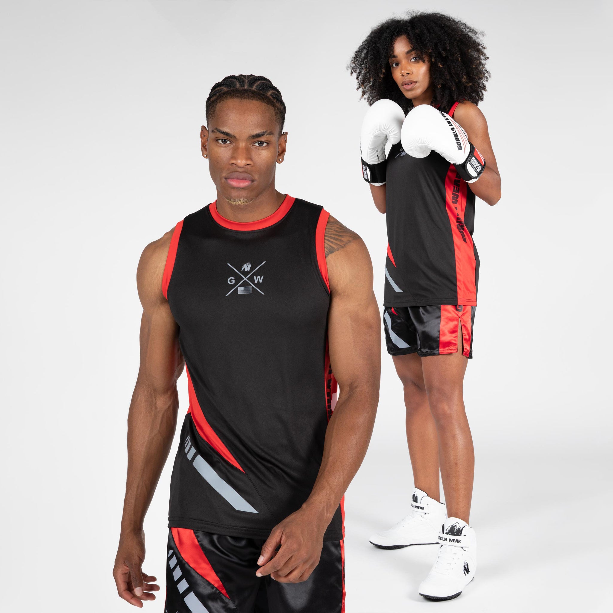 Gorilla Wear Hornell Tank Top, black/red