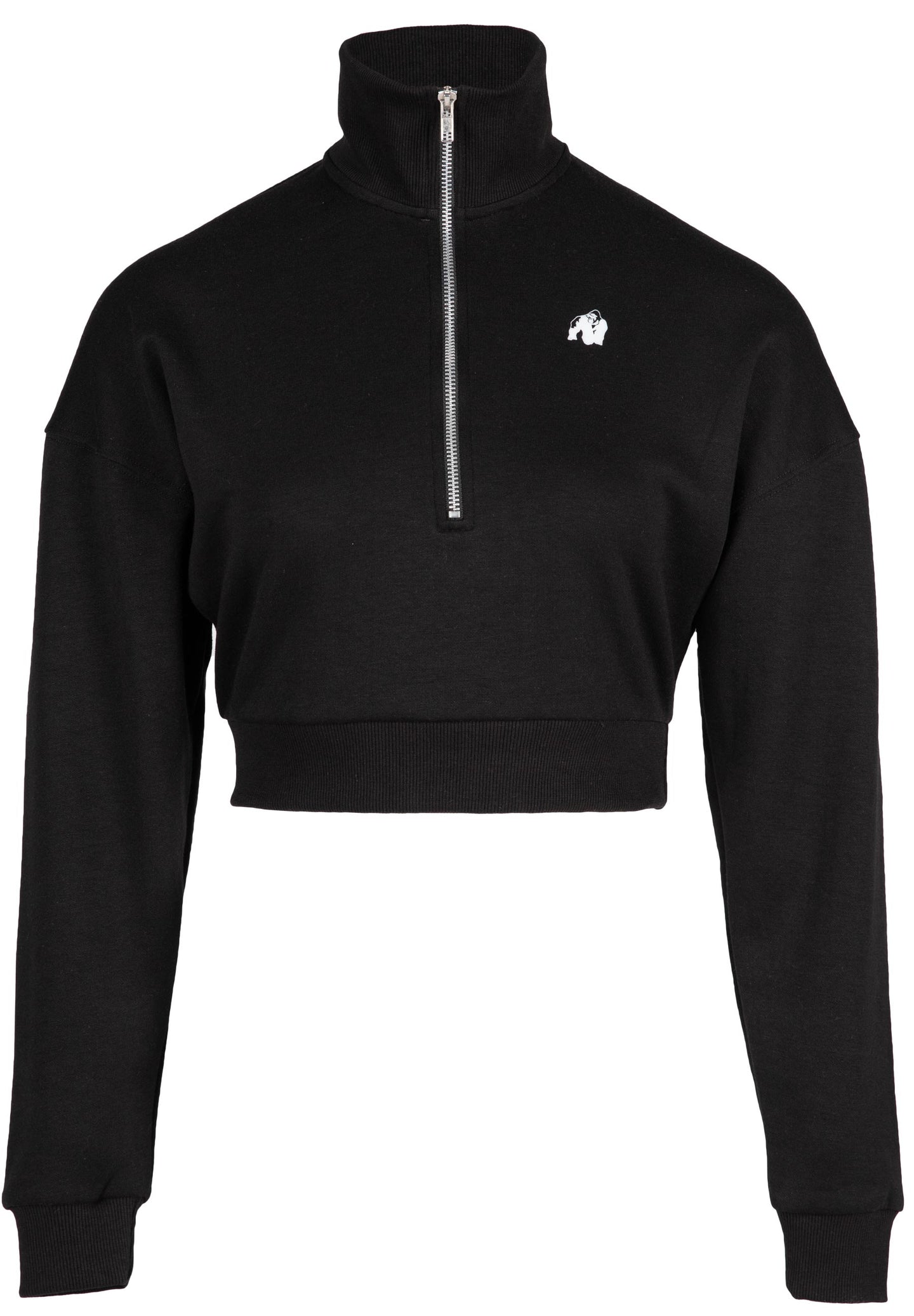Gorilla Wear Ocala Cropped Half-Zip Sweatshirt, black