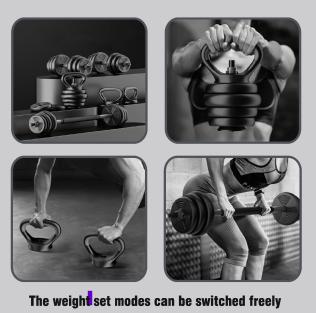 ASG Weight Set Adjustable Dumbbell 4-i-1 – Justerbart hantelset, skivstång & kettlebell i ett