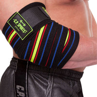 C.P Sports Elbow Wraps Pro 1,6 m, black/blue-red-yellow