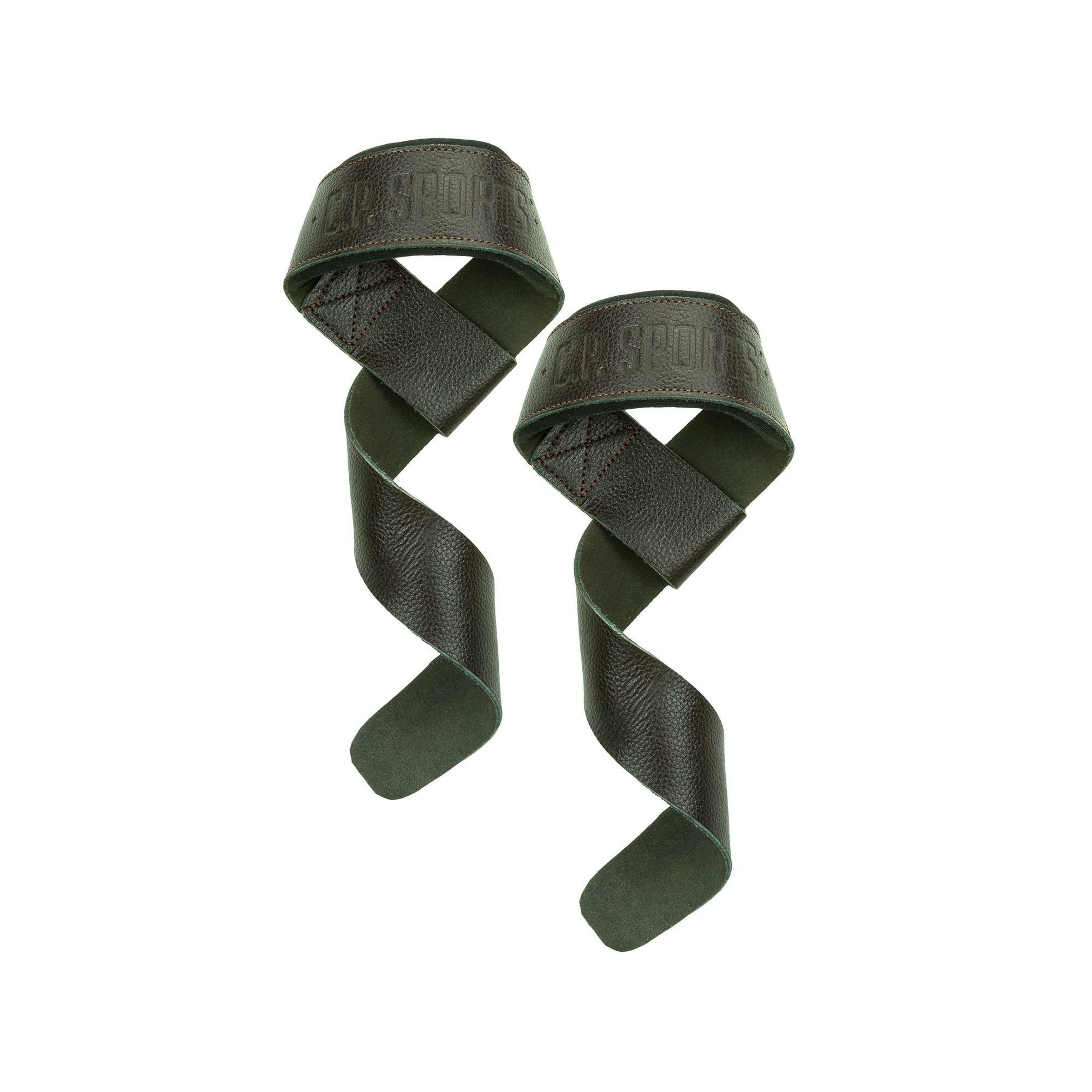 C.P Sports Padded Leather Lifting Straps, braun