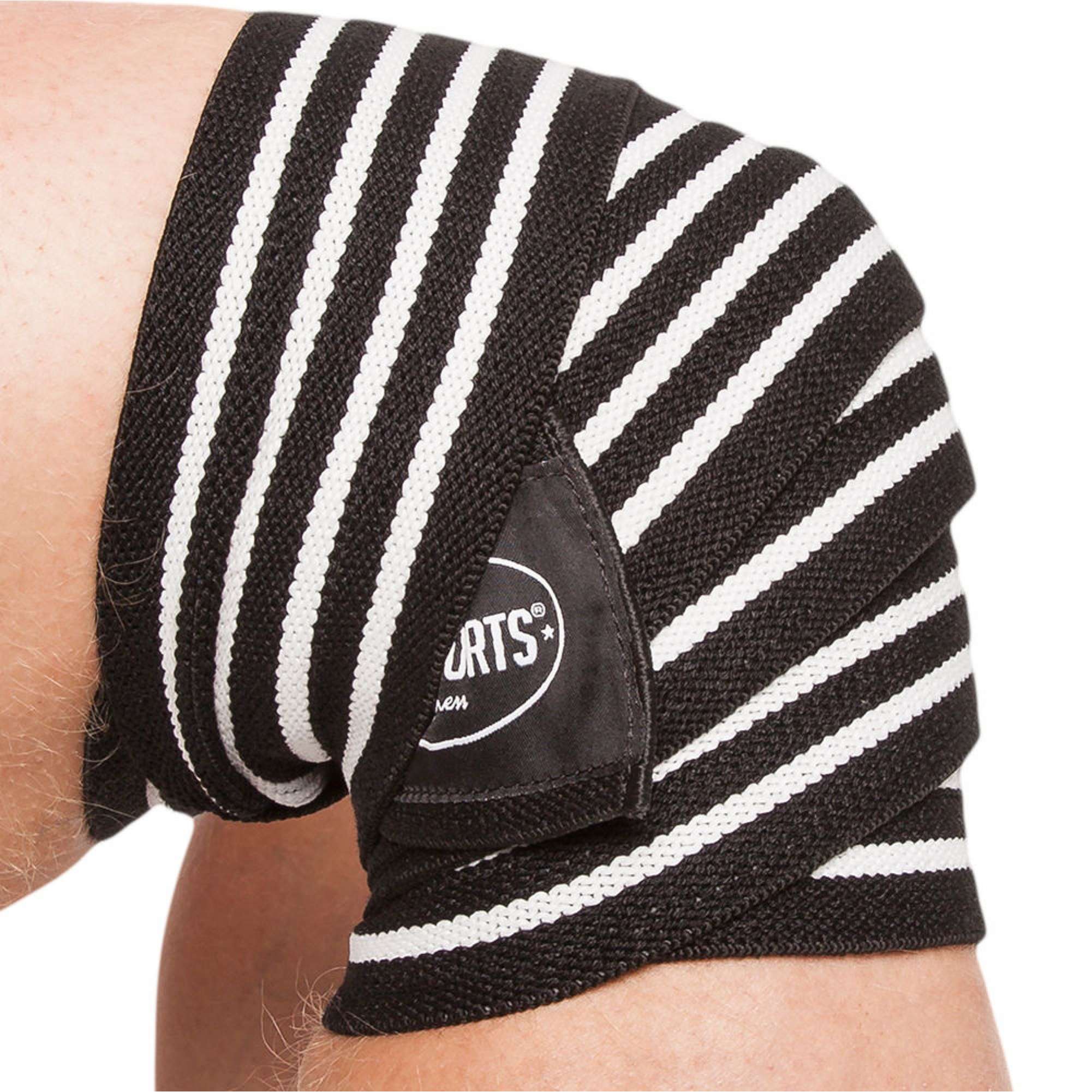 C.P Sports Knee Wraps, black/white, 2 m