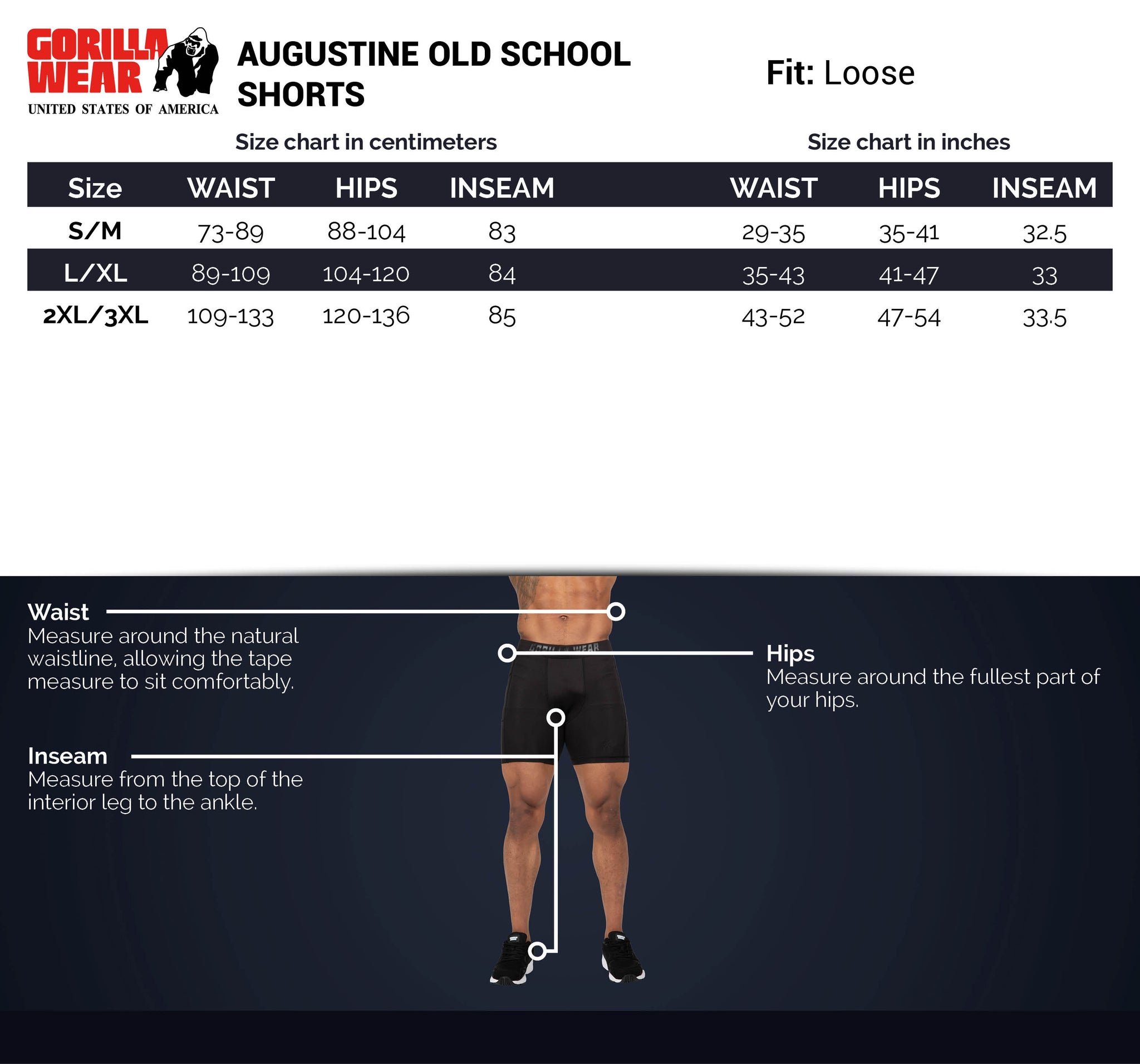 Gorilla Wear Augustine Old School Shorts, svart / röd