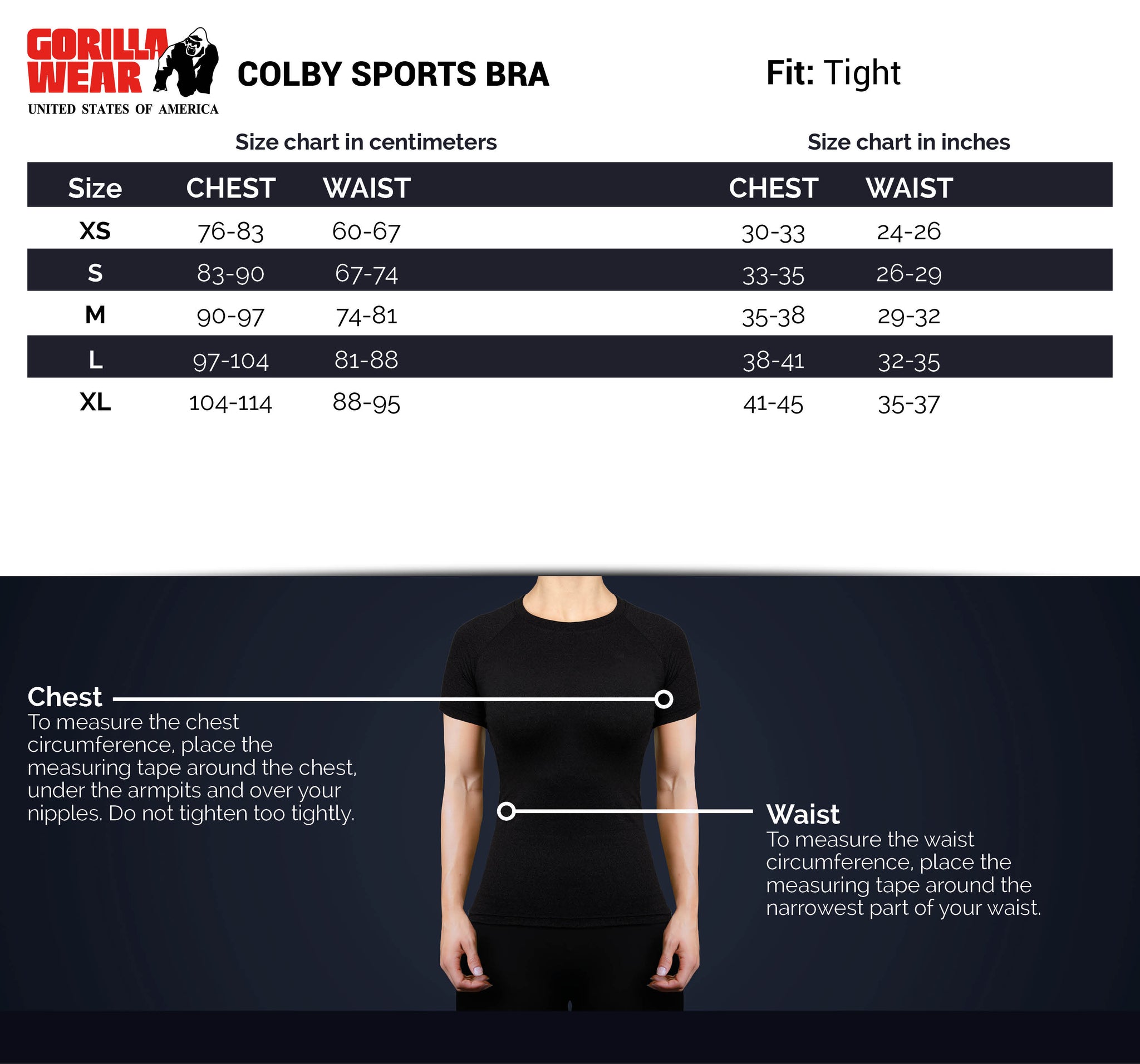 Gorilla Wear Colby Sports Bra, black