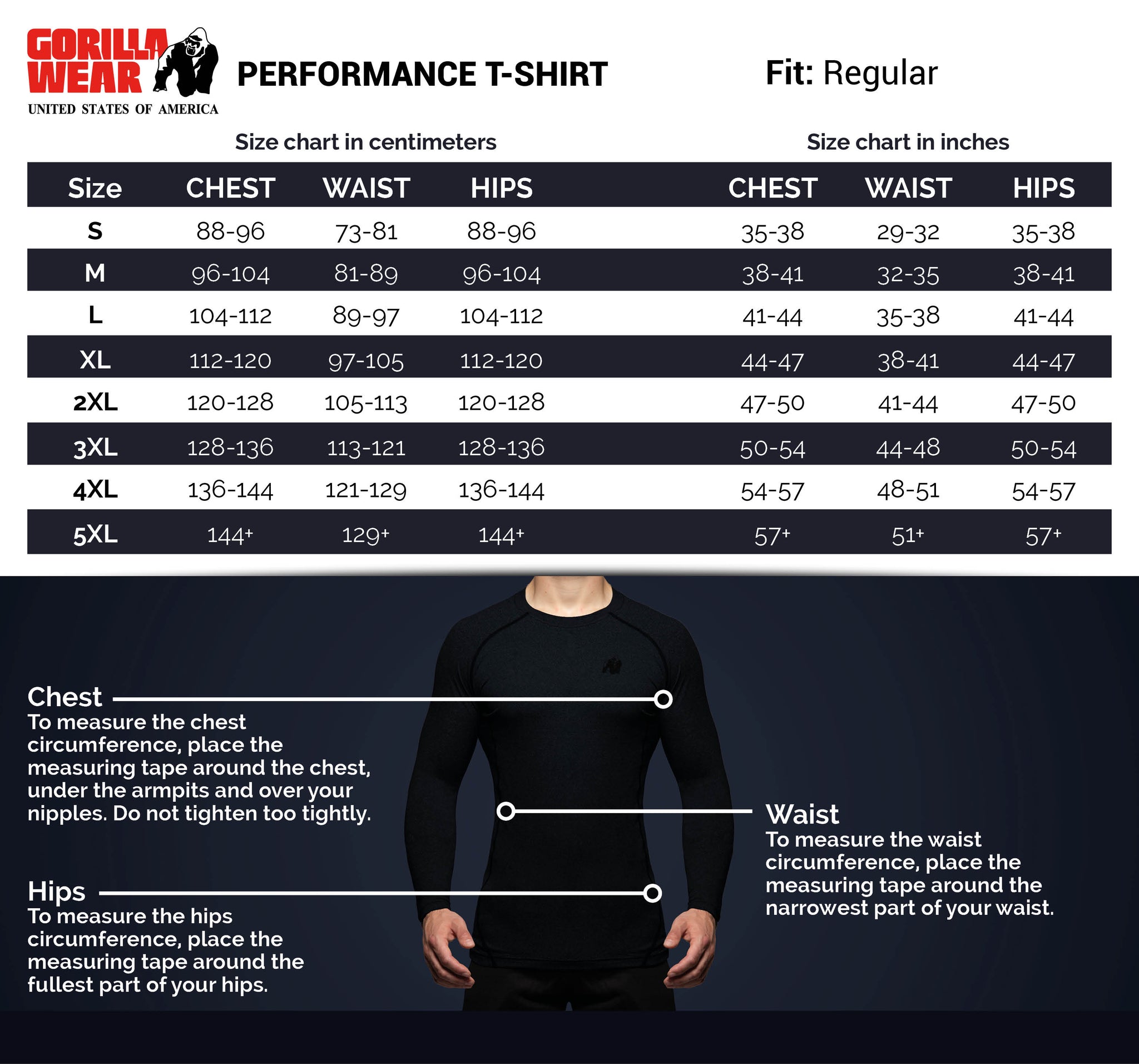 Gorilla Wear Performance T-Shirt, Svart / Grå
