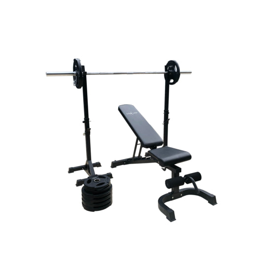 TITAN LIFE Weight Set Viktset 100 kg (Garage Gym) – komplett styrkepaket för hemmaträning