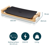 Princess Bordsgrill Table Chef Pure Black Bamboo 50X25