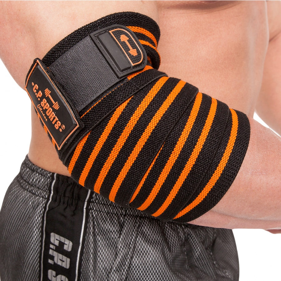 C.P. Sports Elbow Wraps Pro 1,3 m, black/orange