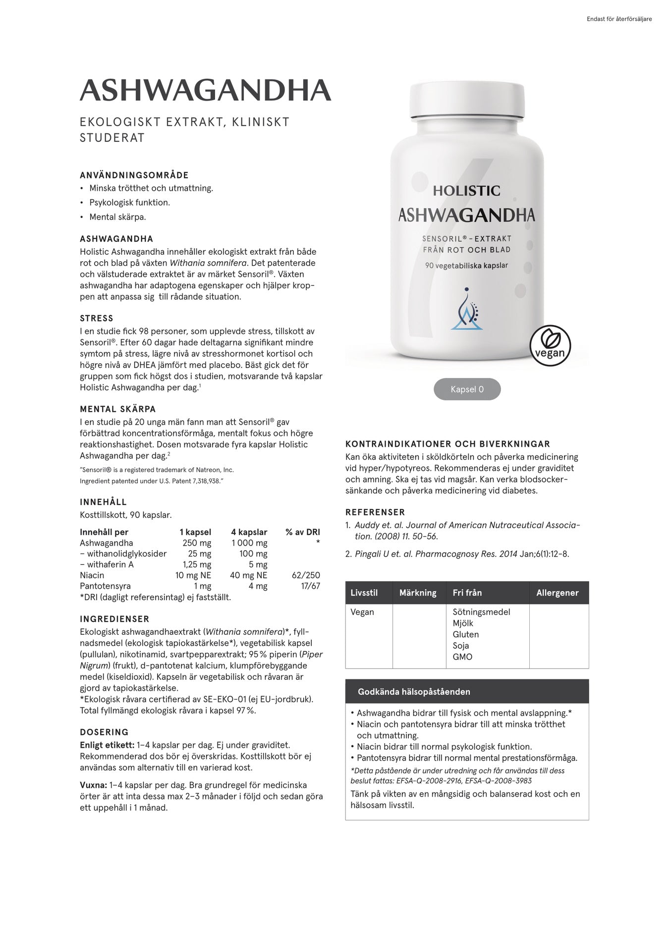 Holistic Ashwagandha, 90 kapslar