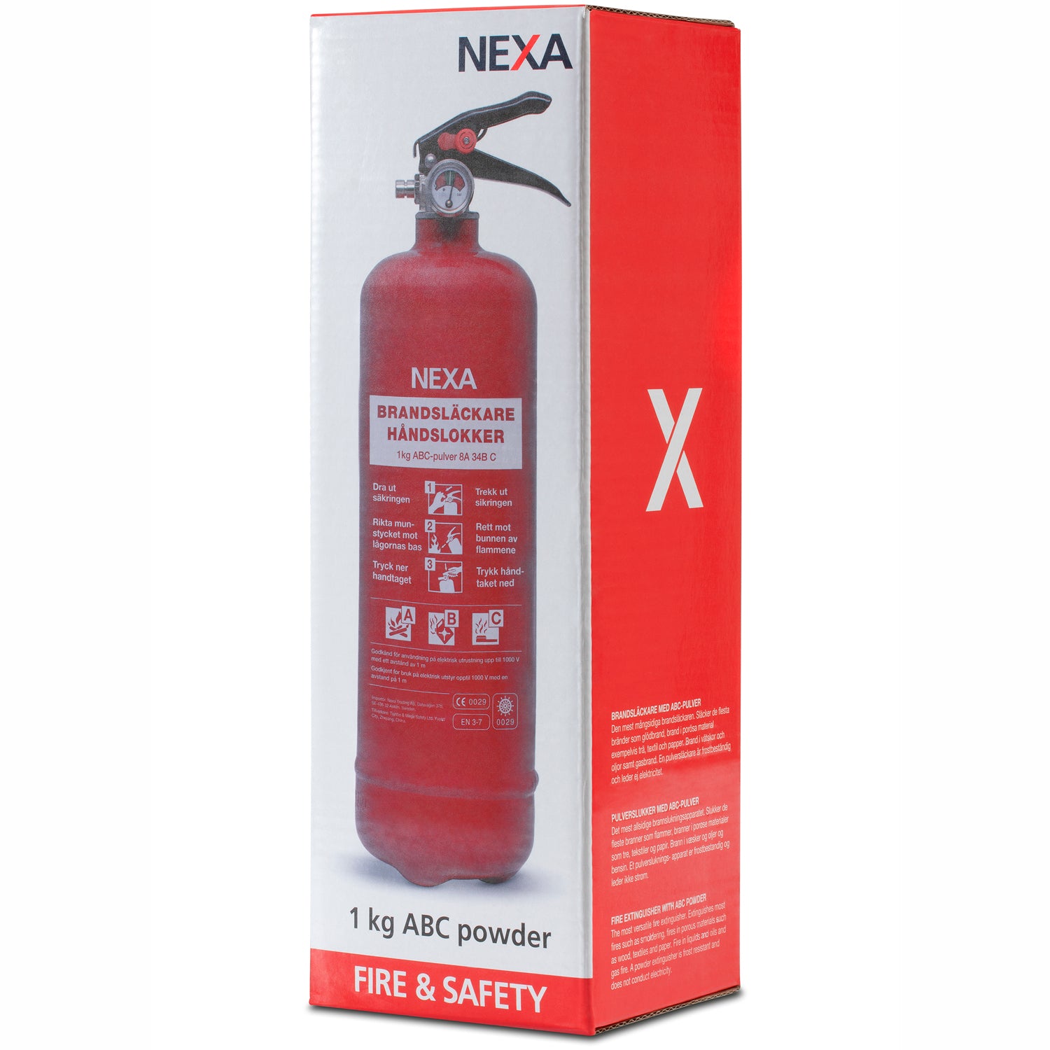 Nexa Brandsläckare Röd 1kg 8A