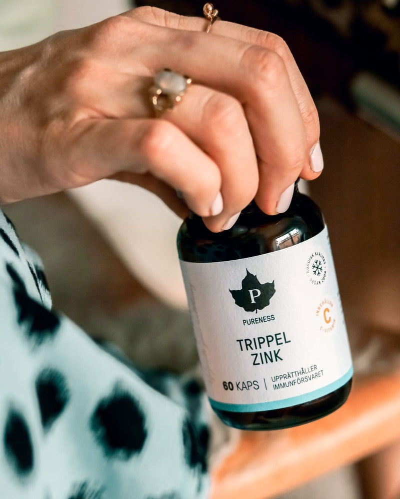 Pureness Trippel Zink - 60 kapslar - Optimalt upptag för kropp och hud