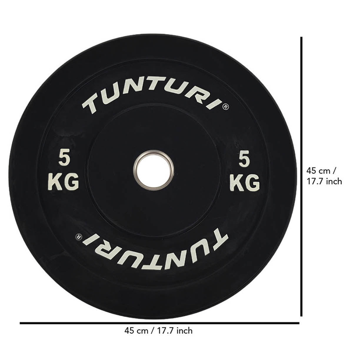 Tunturi Bumperplate 5 kg – Viktskiva för Olympisk Skivstång (Ø50 mm)