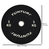 Tunturi Bumperplate 5 kg – Viktskiva för Olympisk Skivstång (Ø50 mm)