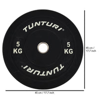 Tunturi Bumperplate 5 kg – Viktskiva för Olympisk Skivstång (Ø50 mm)