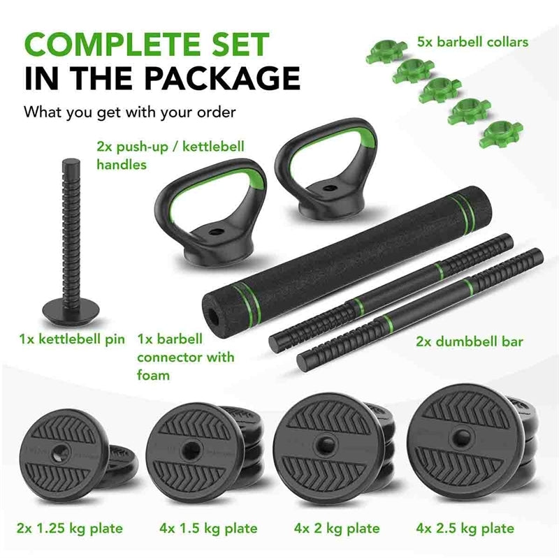 Tunturi Barbell/Dumbbell Set, 28kg Vin