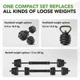 Tunturi Barbell/Dumbbell Set, 28kg Vin