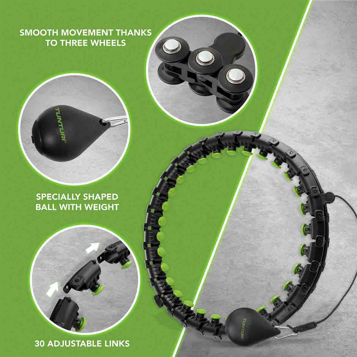 Tunturi Adj. Hula Hoop, L, incl weight