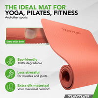 Tunturi Yoga Mat 8MM (Rose Gold) Rose Wine