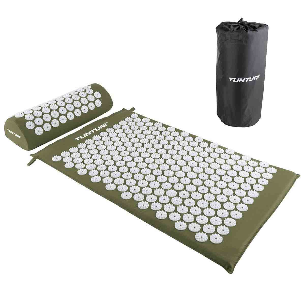 Tunturi Acupressure Mat and Pillow Green