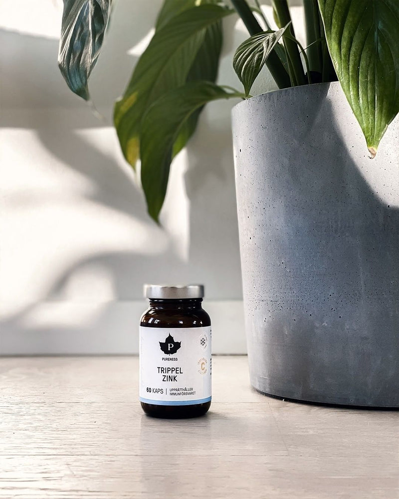 Pureness Trippel Zink - 60 kapslar - Optimalt upptag för kropp och hud