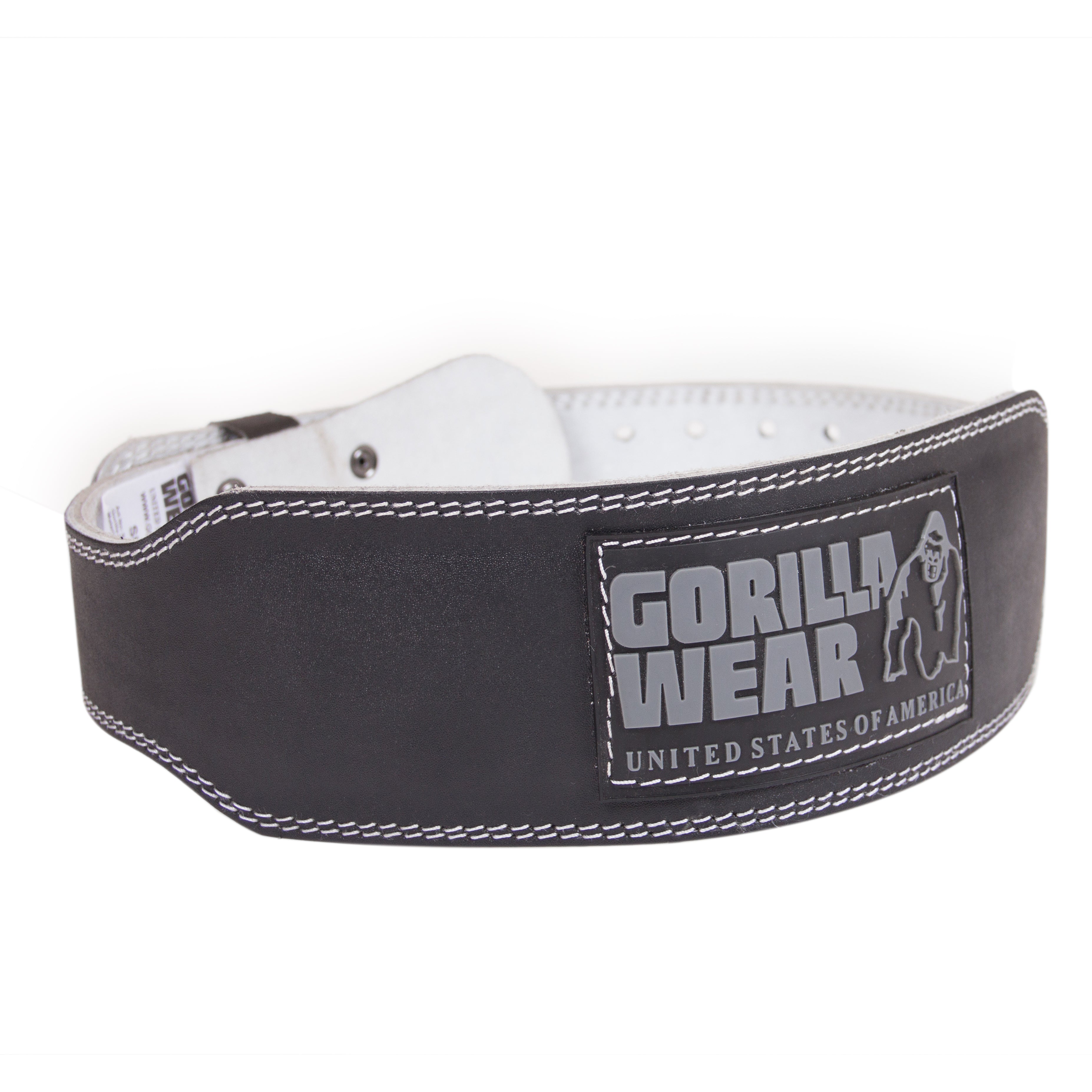 Gorilla Wear 4 Inch Padded Leather Belt, black/grey