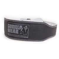 Gorilla Wear 4 Inch Padded Leather Belt, svart / grå