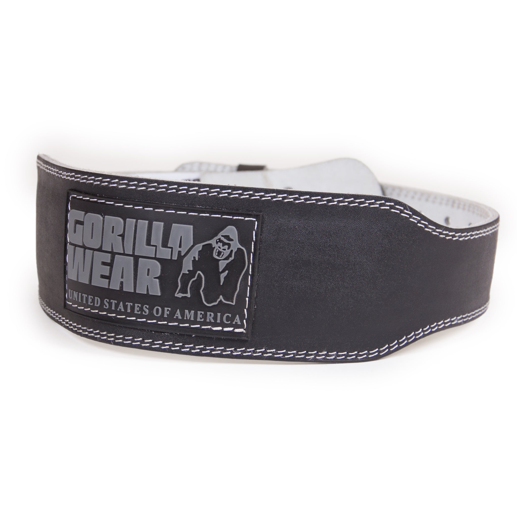 Gorilla Wear 4 Inch Padded Leather Belt, svart / grå