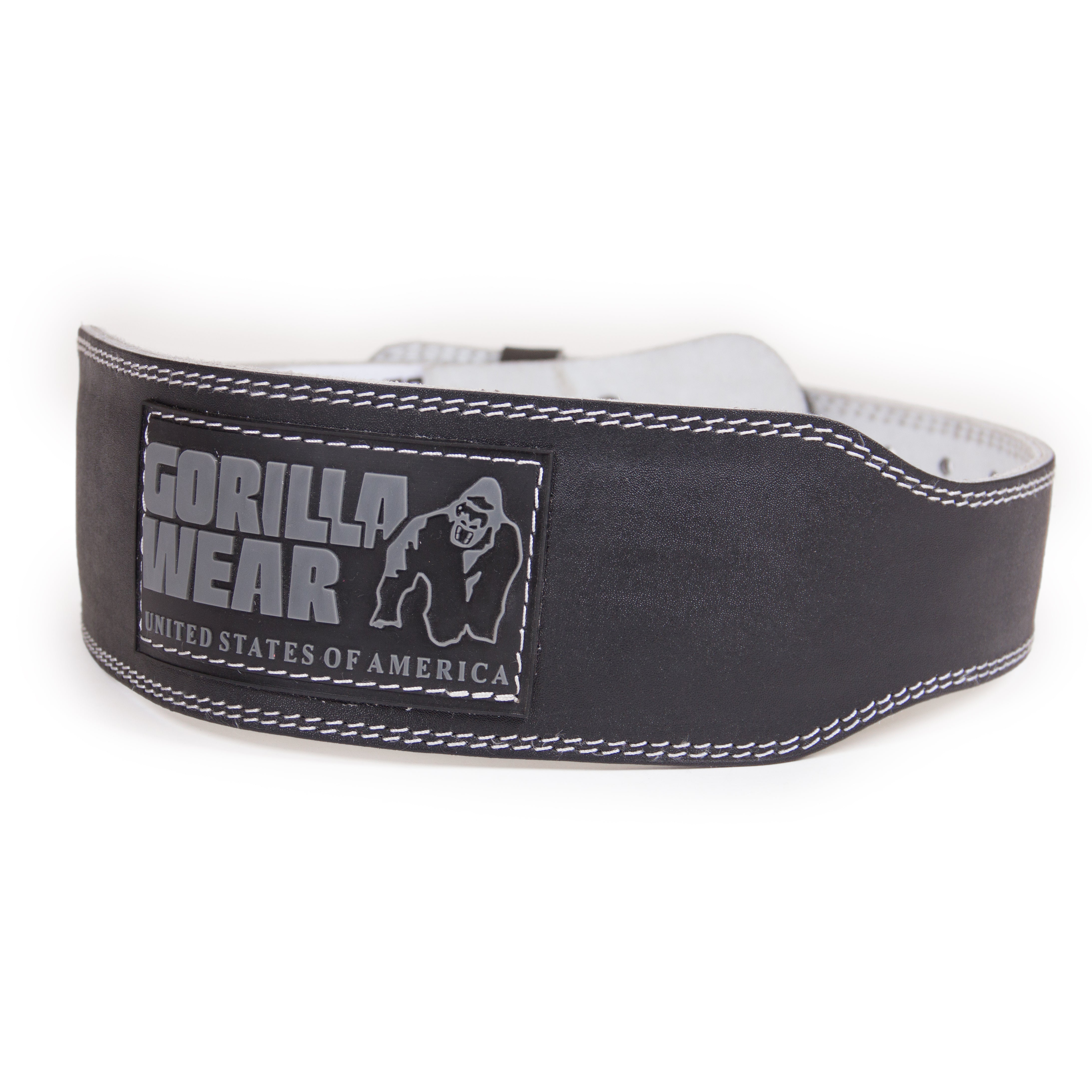 Gorilla Wear 4 Inch Padded Leather Belt, black/grey