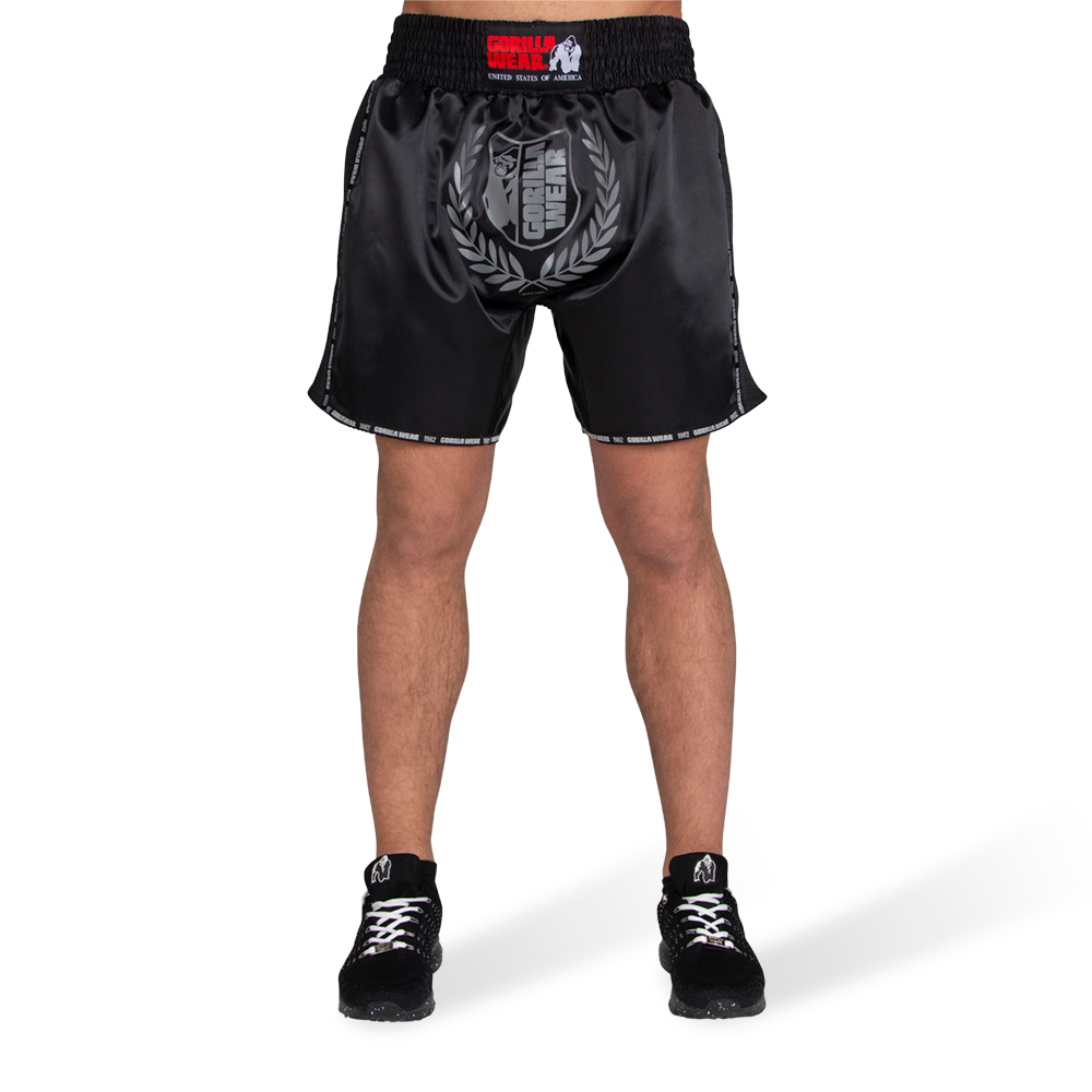 Gorilla Wear Murdo Muay Thai / Kickboxing Shorts, black/grey camo
