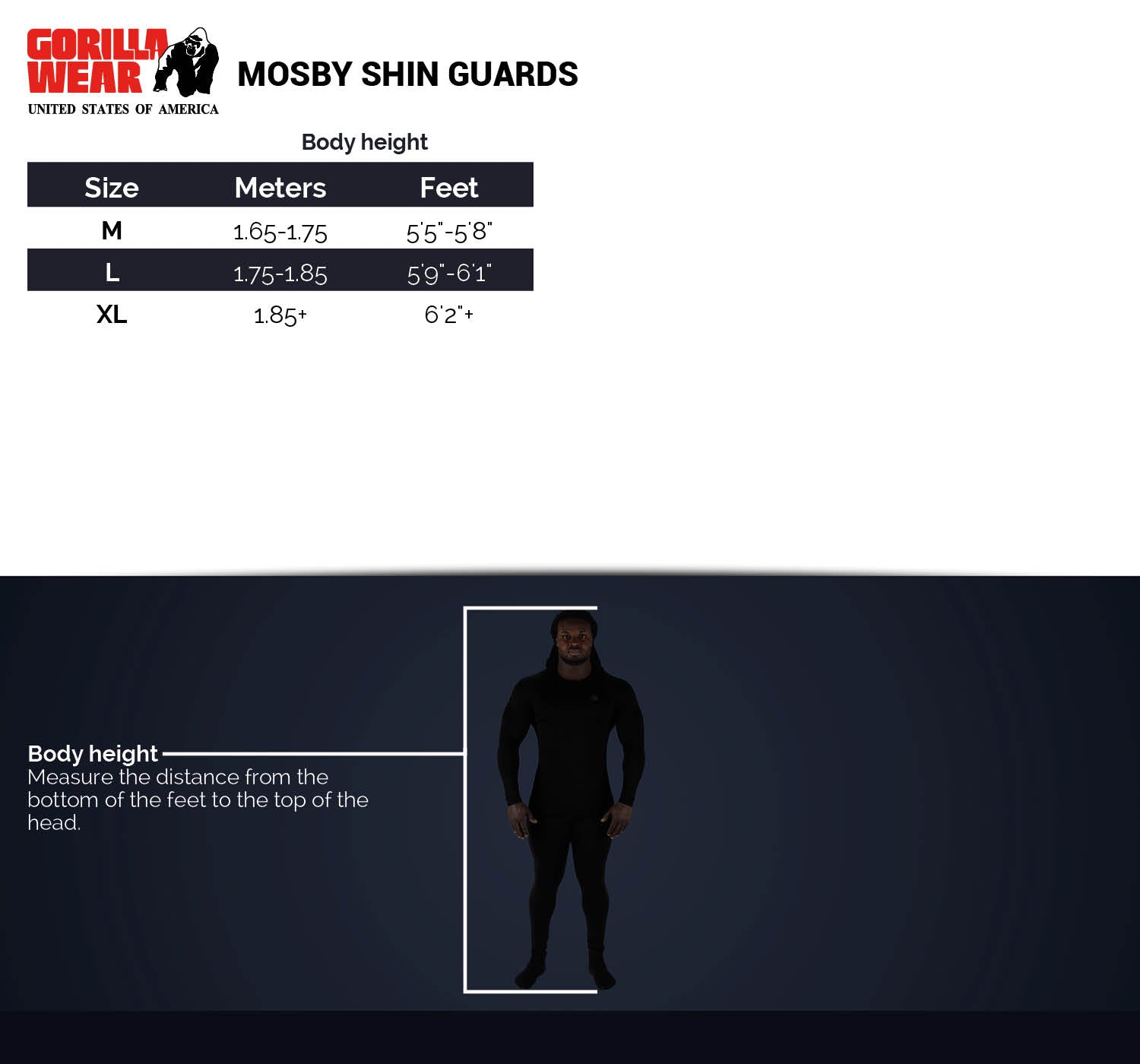 Gorilla Wear Mosby Shin Guards, black