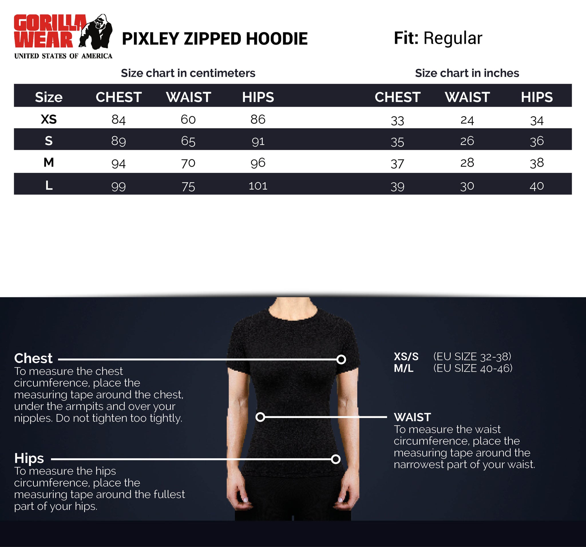Gorilla Wear Pixley Zipped Hoodie, grey