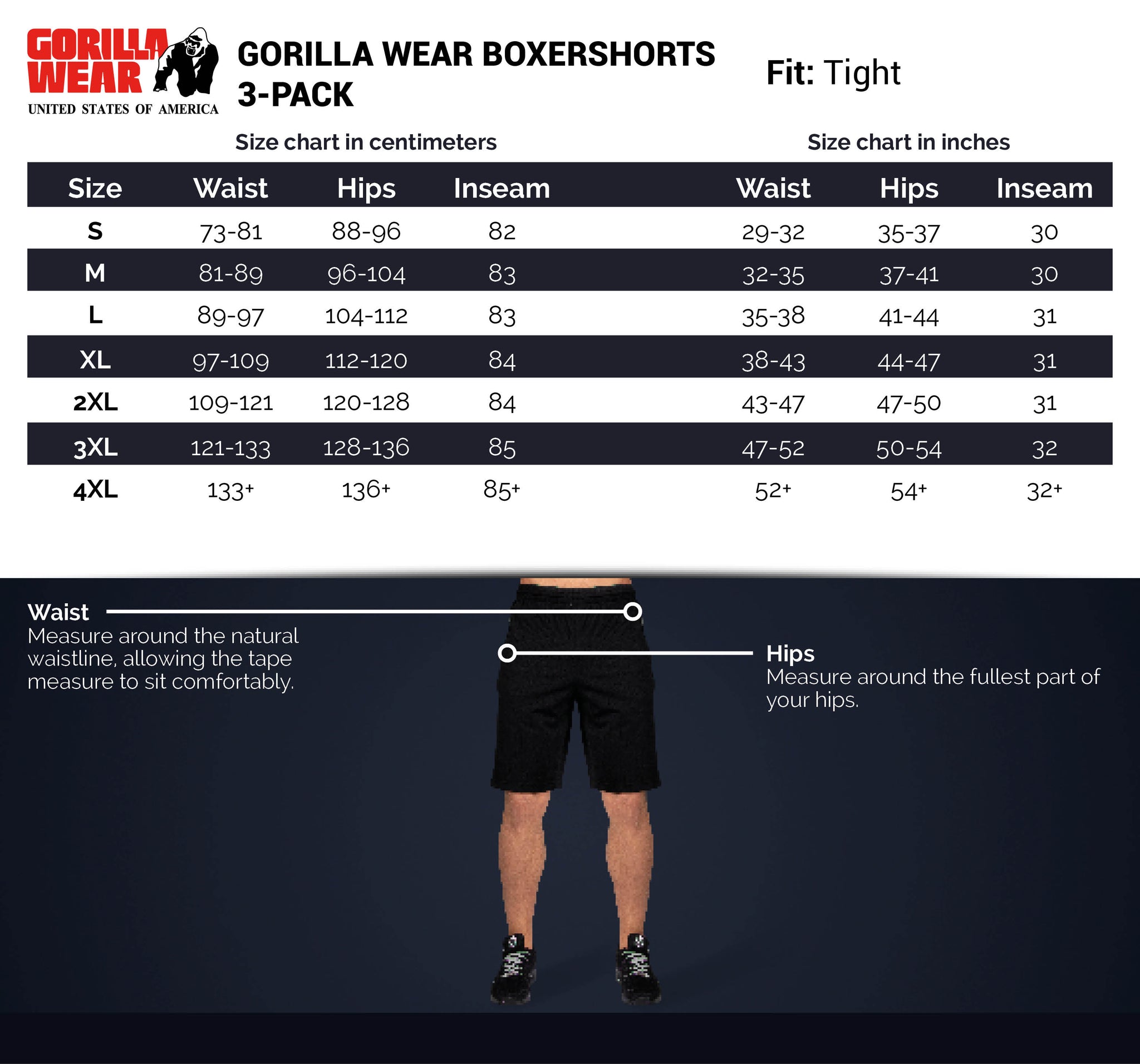Gorilla Wear Gorilla Wear Boxershorts 3-pack, black