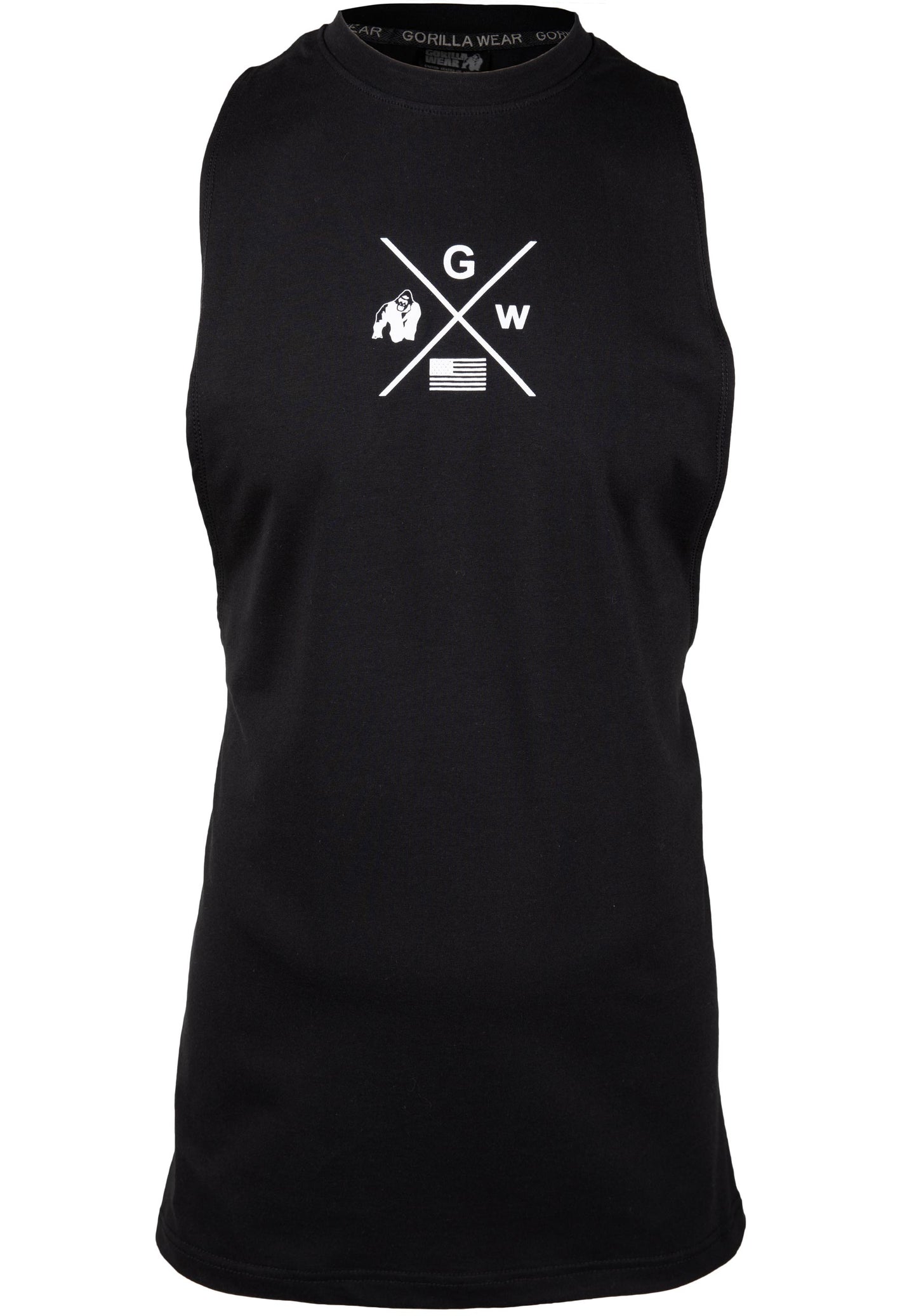 Gorilla Wear Cisco Drop Armhole Tank Top, black/white