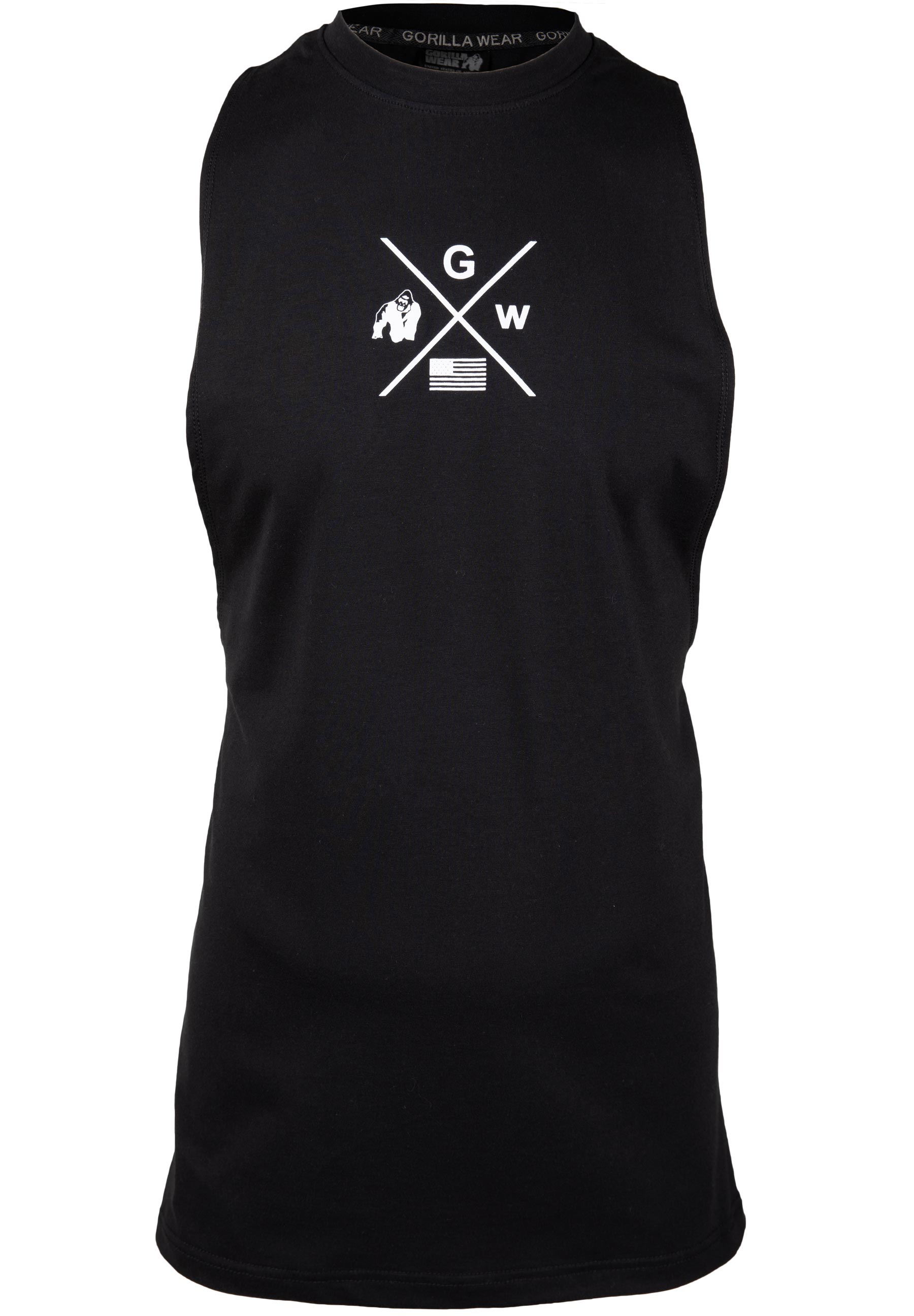 Gorilla Wear Cisco Drop Armhole Tank Top, black/white
