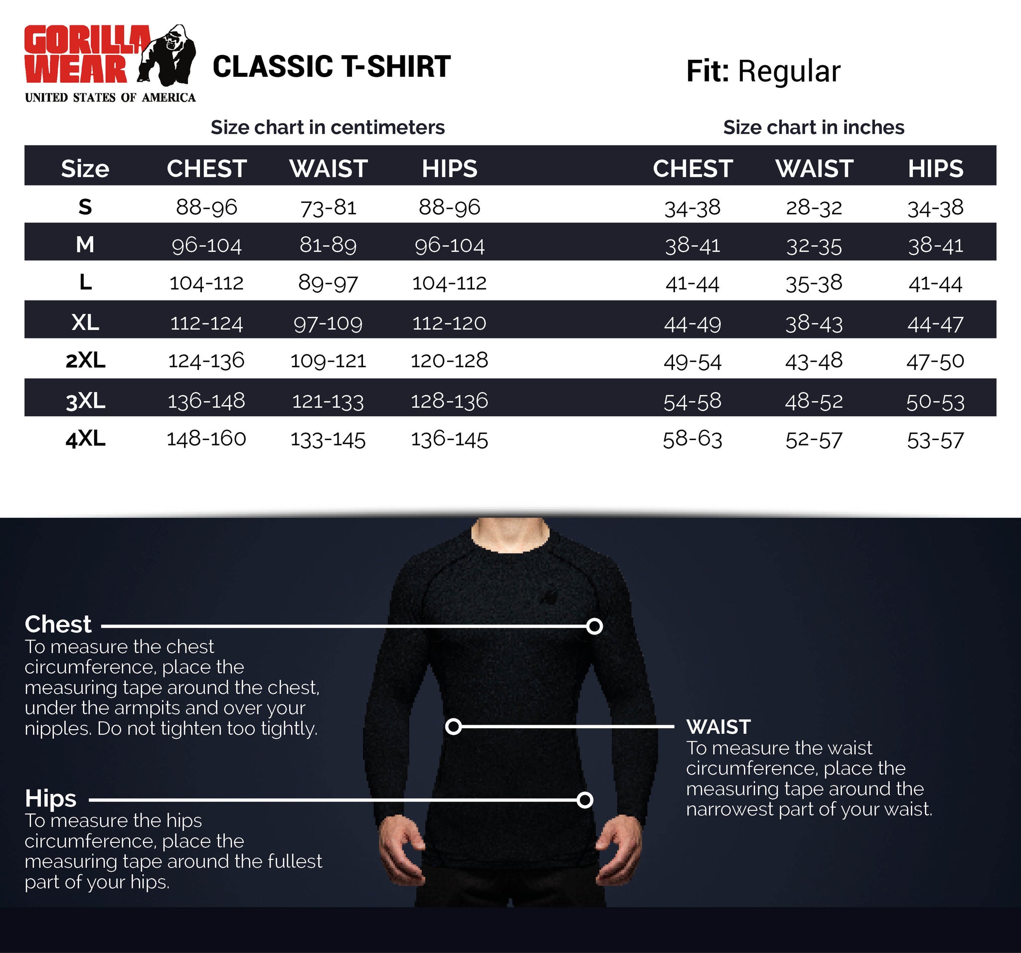 Gorilla Wear Classic T-Shirt, black/gold