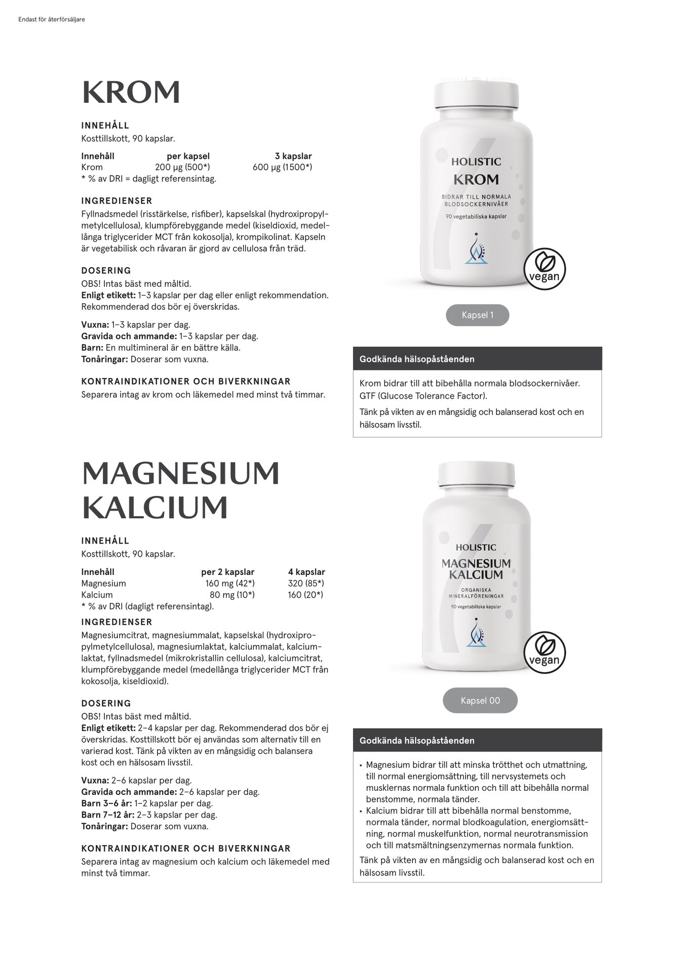 Holistic Krom, 90 kapslar