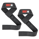 Gorilla Wear Leather Lifting Straps, black