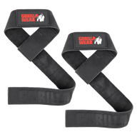 Gorilla Wear Leather Lifting Straps, black