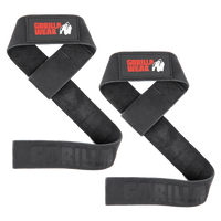 Gorilla Wear Leather Lifting Straps, black