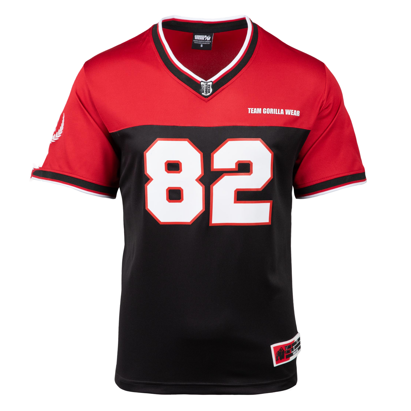 Gorilla Wear Trenton Football Jersey, black/red
