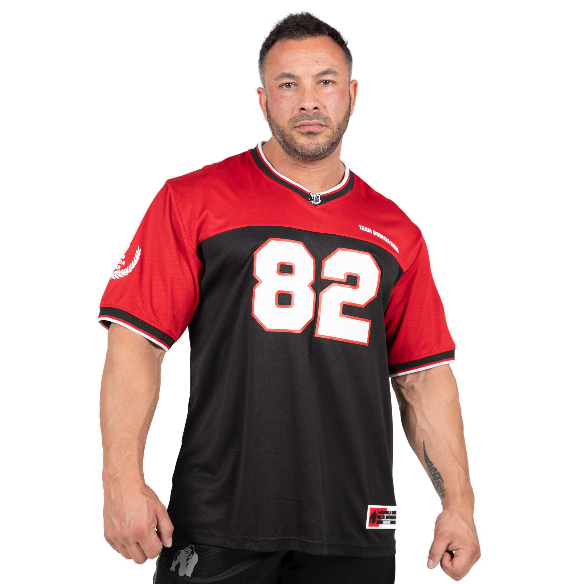 Gorilla Wear Trenton Football Jersey, black/red