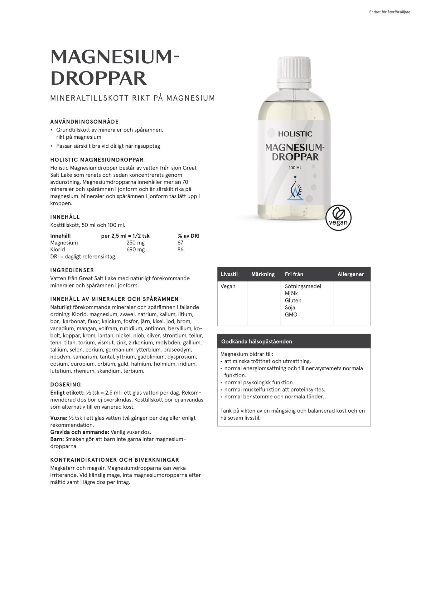 Holistic Magnesiumdroppar, 50 ml