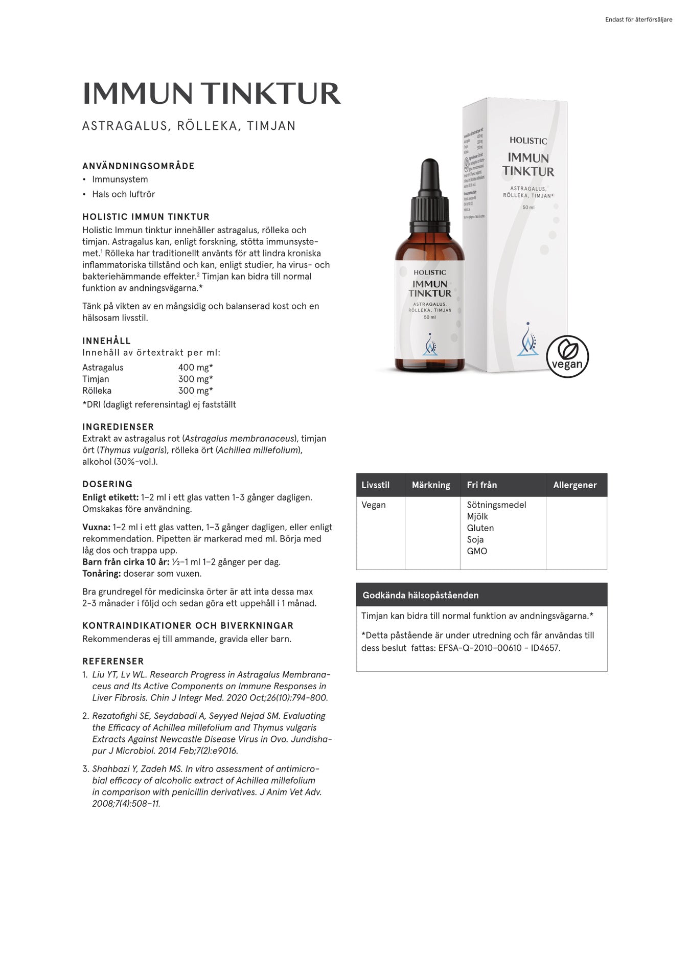 Holistic Immun tinktur, 50 ml
