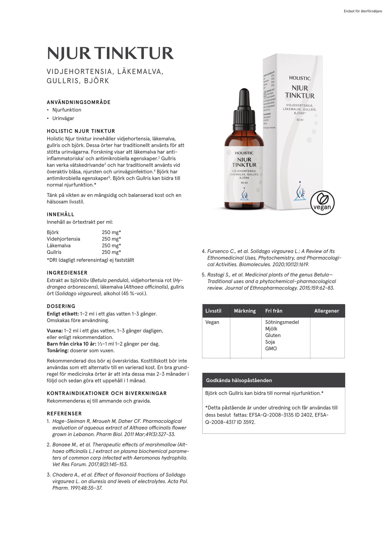 Holistic Njur tinktur, 50 ml
