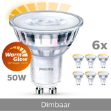 Philips 6-pack LED GU10 50W Dimbar WarmGlow